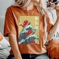 The Great Wave Off Kanagawa Coucher De Soleil Rétro Dragon Japonais T-shirt oversize confortable pour femme Yam