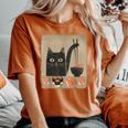 Kawaii Cat Eating Sushi Japanese Anime Cute Sushi Cat Girls Women's Oversized Comfort T-Shirt Yam