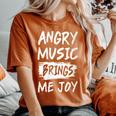 La Música Enojada Me Trae Alegría Metal Heavy Death Punk Rock Hard Cuello Camiseta extragrande cómoda para mujer Yam
