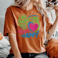 Line Dancing Hace Mi Corazón Feliz Danza Cuello Camiseta extragrande cómoda para mujer Yam