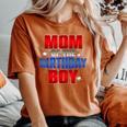 Matching Family Mom Of The Birthday Boy Spider Web Women's Oversized Comfort T-Shirt Yam
