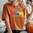 Mom Of The Birthday Boy Choo Choo Train Family Matching Women's Oversized Comfort T-Shirt Yam
