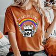 Rainbow Raccoon LGBTQ Pride Women's Oversized T-Shirt - Be Gay Do Crime Yam