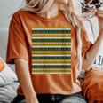 Reindeer And Christmas Tree Knit Pattern Women's Oversized Comfort Colors T-Shirt Yam Reindeer And Christmas Tree Knit Pattern Women's Oversized Comfort Colors T-Shirt Yam