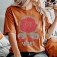 Rock Queenibes Guitarraintage Rose Rock Music Camiseta extragrande cómoda para mujer Yam