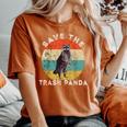 Save The Raccoon Retro Sunset Oversized Women's T-Shirt Yam