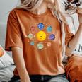 Sistema Solar Planetas Galaxia Niños Niñas Espacio Cuello Camiseta extragrande cómoda para mujer Yam