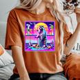 Vaporwave Raccoon Women's Oversized T-Shirt - Fun Retrowave Style Yam