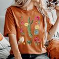 Vintage Botanicalintage Cactusintage Flower Botany Camiseta extragrande cómoda para mujer Yam