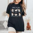 Amino Acid Cats Chemistry Cute Science Teacher Cat Lovers Women's Oversized Comfort T-Shirt Black