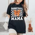 Basketball Mama Coquette Bow Game Day Sports Lover Mom Women's Oversized Comfort T-Shirt Black
