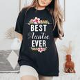 Best Auntie Ever Co Best Auntie Ever Floral Aunt Women's Oversized Comfort T-Shirt Black