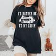 Cabin Mountain Life Nature Forêt Chasse Pêche Cadeau T-shirt oversize confortable pour femme Black