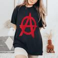 Clásico Punk Rock Anarquista-Un Símbolo De Anarquía Cuello Camiseta extragrande cómoda para mujer Black