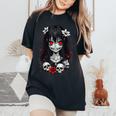 Creepy Kawaii Goth Girl Horror Anime Aesthetic Women's Oversized Comfort T-Shirt Black