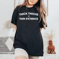 Cuisses Épaisses Et Bonnesibrations Citation Positive Amus T-shirt oversize confortable pour femme Black