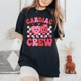 Cute Cardiac Crew Valentine's Day Nurse Cardiology Echo Tech Women's Oversized Comfort T-Shirt Black