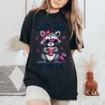 Cute But Feral Girl Summer Raccoon Funny Women Women's Oversized Comfort Colors T-Shirt Black