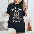 Cute Sarcastic Raccoon Women's Oversized T-Shirt | Cozy and Playful Black