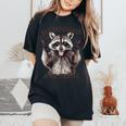Feral Raccoon Retro Women's T-Shirt - Summer Oversized Comfort Black