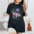 Ferret Moon Howling Women's Oversized T-Shirt - Comfort Colors Black