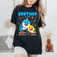 Brother Of The Birthday Family Shark Birthday Boy Girl Women's Oversized Comfort T-Shirt Black