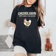 Chicken Game Ltd Divertido Diseño De Pollo Con Texto En Inglés Don't Look Niños Negro Manga De Doble Puntada Camiseta extragrande cómoda para mujer Black