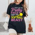 Softball Girl With Pretty Face Women's Oversized Comfort T-Shirt Black