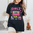 Girls Just Wanna Have Fun 80S Classic Retro Vibe Celebration Women's Oversized Comfort T-Shirt Black