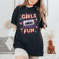 Girls Just Wanna Have Fun Retro 80S Throwback Memories Vibe Women's Oversized Comfort T-Shirt Black