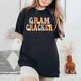 Gram-Cracker Retro Groovy Mom Cute Grandma Women's Oversized Comfort T-Shirt Black