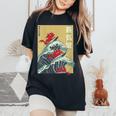 The Great Wave Off Kanagawa Coucher De Soleil Rétro Dragon Japonais T-shirt oversize confortable pour femme Black