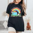 Groovy Raccoon Dumpster Fire Women's Comfort Colors T-Shirt Black