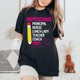 Home-School Mom Homeschooling Mama Mommy Mother Women Women's Oversized Comfort Colors T-Shirt Black