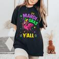 Its Mardi Gras Yall With Flamingo For New Orleans Carnival Women's Oversized Comfort T-Shirt Black