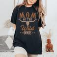 Mom Of The Wild One Cowboy Western Rodeo Party Matching Women's Oversized Comfort T-Shirt Black