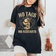 No Tags No Restarts Cowboy Western Country Fan Line Dance Cuello Camiseta extragrande cómoda para mujer Black