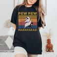Pew Pew Madafakas Vintage Raccoon Women's Oversized T-Shirt Black