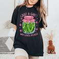 Pickle Just A Girl Who Loves Pickles Food Lover Women's Oversized Comfort T-Shirt Black