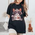 Raccoon Cookie Lover - Oversized Women's T-Shirt in Comfort Colors Black