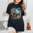 Raccoon Moon Head Women's Oversized Tee - Unisex Appeal Black