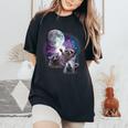 Raccoon Moon Howling Women's Comfort Colors Oversized T-Shirt Black