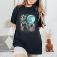 Raccoon Moonlight Women's Oversized Comfort Tee | Unique & Quirky Black