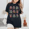 Raccoon Pajama Women's T-Shirt - Cozy Christmas Lights Theme Black