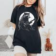 Raccoon Playing Guitar Women's Oversized T-Shirt | Cozy Style Black