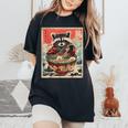 Raccoon Ramen Women's Tee - Anime-Inspired Oversized Comfort Black