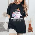 Raccoonicorn Women's Oversized T-Shirt | Whimsical Raccoon Design Black