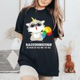 Racoonicorn Trash Panda Women's Oversized T-Shirt - Whimsical Comfort Black