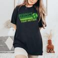 Respect Your Mother Awesome Earth Day Globe Graphic Women's Oversized Comfort T-Shirt Black