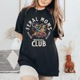 Retro Feral Moms Social Club Sarcastic Saying Mothers Women's Oversized Comfort T-Shirt Black